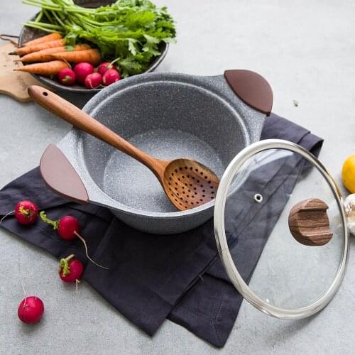 Aluminum Alloy thickened double bottom nonstick cooking pot porridge pot electromagnetic