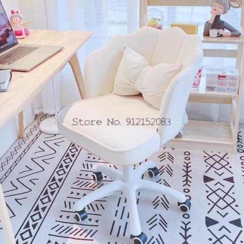 Computer chair home bedroom dormitory lift swivel desk chair comfortable back chair girl cute net red makeup chair