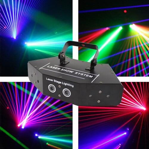 6 Eyes Laser Scaning Lights DMX512 RGB Full Color Laser Light Line Effect Stage Lighting 6 Lens Scanner Laser DJ Disco Equipment
