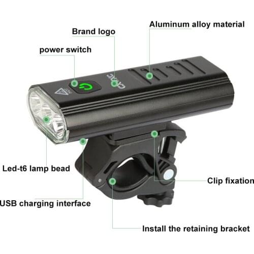 Hot Front Bicycle Light Rechargeable Waterproof Super Bright Bike Headlight for Outdoor Sports