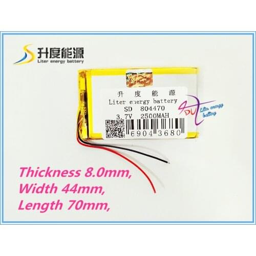 Lithium polymer battery The tablet battery 804470 3.7v 2500mah battery for tablet Lipo battery customized different dimension