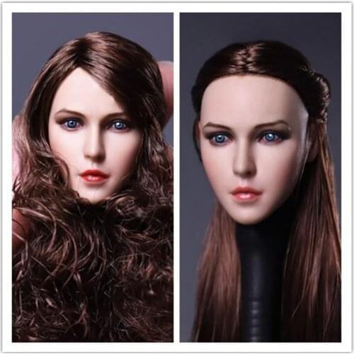 1/6 Scale Girl Head Sculpt Male Woman Lady Head Version Model Europe And America Long/Curly Hair Head play for 12" Action Figure