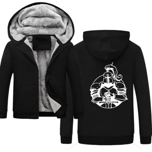 Loyal Royal Knight Soldier Armor Men Hoodies Winter Thicken Zipper Coat for Sweatshirts Outdoor sports jackets