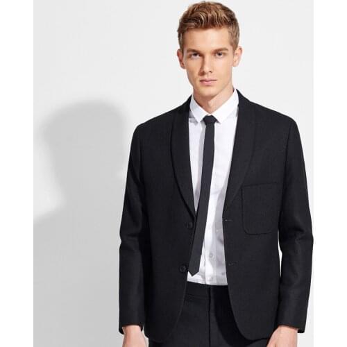 Men blazer slim fit black casual 39% wool fashion 2017 new arrivals spring autumn business gentleman stage wear suit jacket 2XL