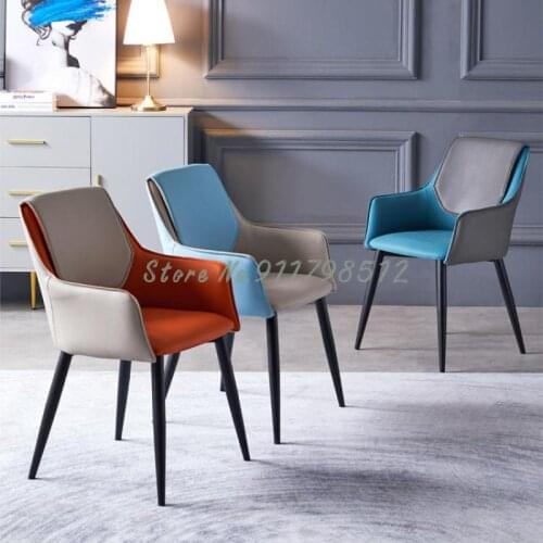Nordic home restaurant soft bag dining chair makeup backrest manicure stool modern minimalist hotel negotiation leather chair