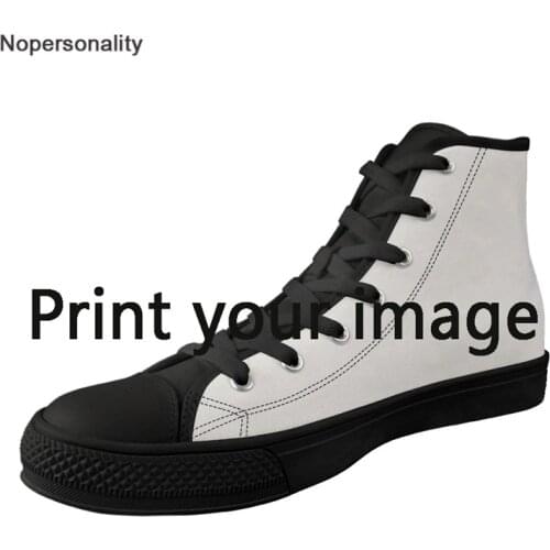 Nopersonality Mens Vulcanize Shoes Leisure High-top Canvas Shoes Custom Your Image Male Shoes Lace-up Sneakers Plus Size36-48