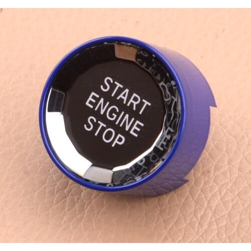 New Crystal Look Blue Car Engine Ignition Start Stop Switch Button Cover Decoration Fit For BMW X1 X2 X3 X4 X5 X6 1 2 3 4 5 6 7