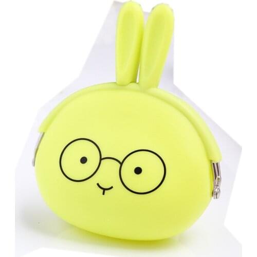 New cute mini purse silicone bunny bag buckle coin bag cartoon silicone clutch bag headset bag girl purse children cartoon bag