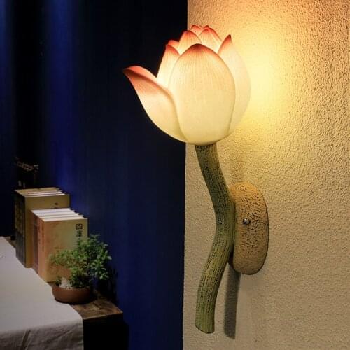 New Chinese Style Wall Lamp Decoration Lotus Flower Light restaurant stairways decorated living room bedroom bedside wall lamps