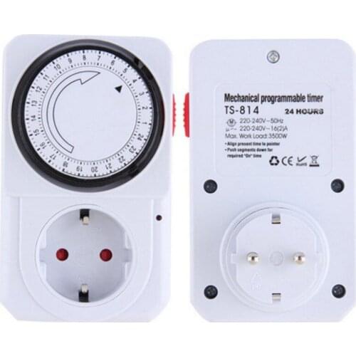 Switch 24 Hour Mechanical Electrical Outlet Plugs Program Timer Power Switch ABS Sockets Energy Saving White