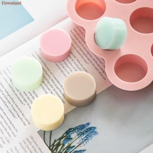 Simple Round Soap Mold 9 Cavities Cylindrical Handmade Soap Silicone Mold DIY Cake Chocolate Mold Cake Making Tools