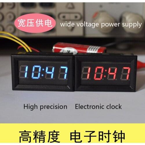 Blue LED Vehicle Electronic Clock Car Motorcycle Timer LED Digital Display Power-off Memory Function DC 4.5-30V 20mA