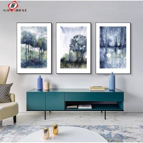 Nordic Minimalism Ink Abstract Posters Modern Tale of Trees Canvas Painting Wall Art Print Pictures For Living Room Home Decor