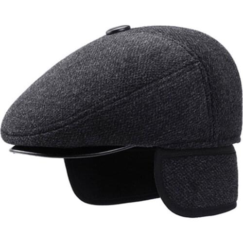 XdanqinX 2020 Winter New Fluffy Hat For Men Plus Velvet Thickened Berets Mens Warm Earmuffs Hats Fashion Classic Dads Ski Hat