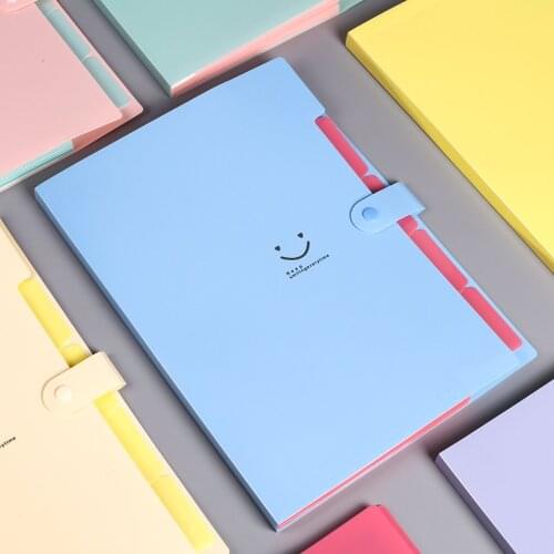 Yisuremia 10 Colors File Folder Organizer Bag For Document A4 Waterproof Carpeta 5 Layers File Holder Bag Office Stationery