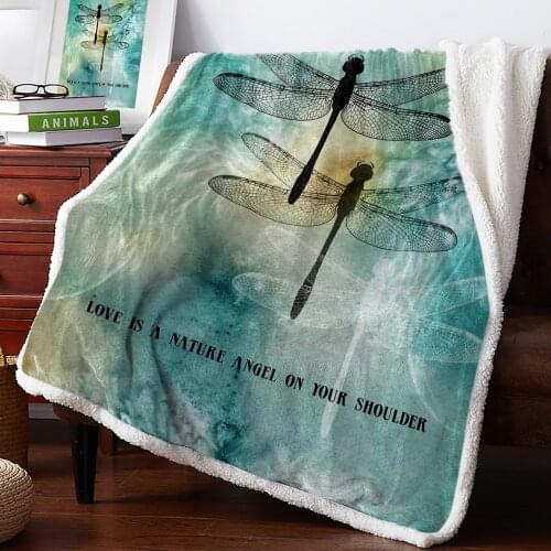 Winter Cashmere Blanket Dragonfly Wings Ink Love Is A Natural Angel On Your Shoulder Bed Cover Blankets Coverlet Throws Throw Co