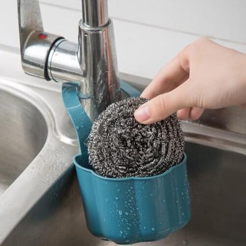 1Pcs Kitchen Bath Rack Snap Fastener Sink Hanging Storage Bag Basket Organizer Bathroom Box Drain Faucet Sponge Holder Gadgets