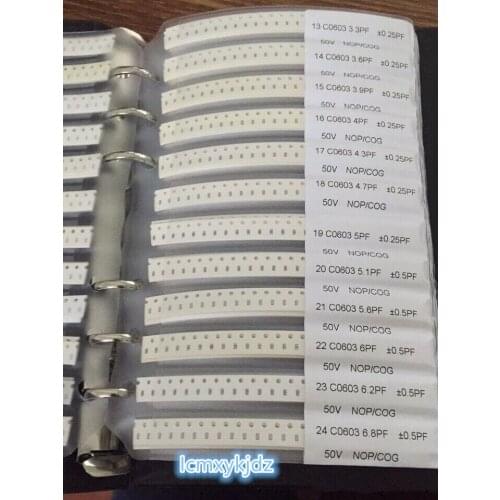 100PCS/Lot 0603 capacitance 0.5pF 1pF 10pF 8.2pF 4.7pF 2.2pF 47pF 22pF-1uf SMD Resistor Kit Assorted Kit ,New free shipping