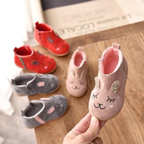 2019 girls snow boots childrens short tube boots cartoon boy cotton boots plus velvet baby autumn new childrens shoes