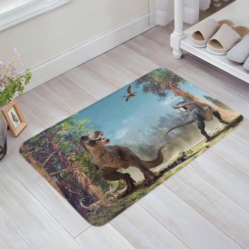 Jurassic 3D Dinosaur Virgin Forest Kitchen Mat Living Room Entrance Floor Rug Anti-slip Bathroom Door Mat Home Decor