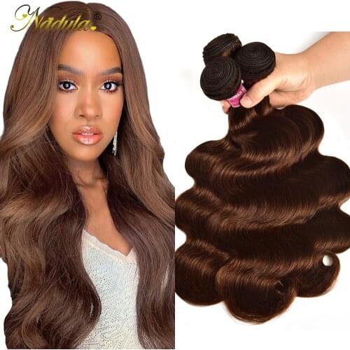 #4 Color Body Wave Hair 1/3/4 Bundles Remy Human Hair Weave Brazilian Hair Body Weave Bundles Double Weft 28 30 inch