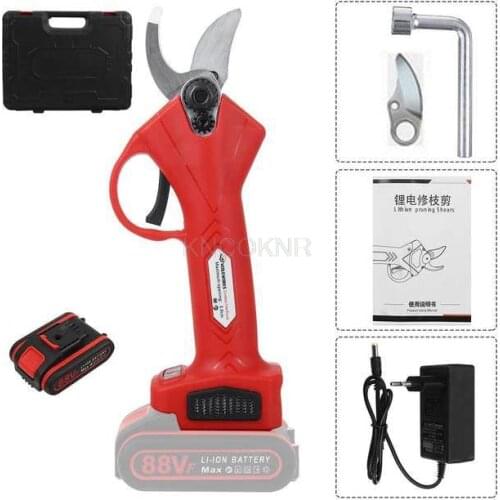 Cordless Electric Pruning Shears 88V 15000mAh With 2PC Battery Fruit Tree Secateur Garden Tool Branch Cutter 30mm Max Cutting