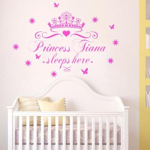 Free Shipping wall sticker Wall Mural Home Decor Princess Sleep Here Nursery Bed Room Wall Stickers For Kids Room Decor Y-226-1