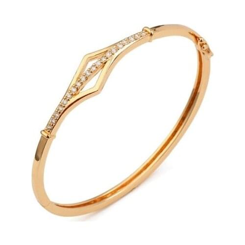 MxGxFam 18 Gold Color 18 zircon bangle Made by Environmental Brass