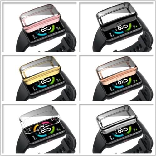 For -Huawei Honor Band 6 watch Case Soft Tpu Case Full Cover Watch Fit Shockproof Case Honor Watch 6 Plating Shell 32CB