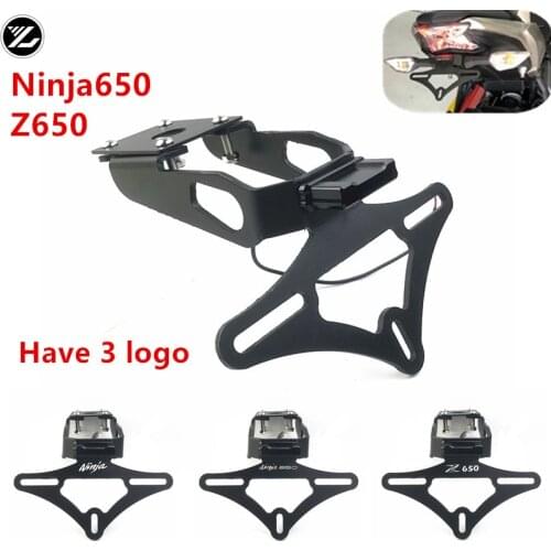 Motorcycle License Plate Holder Tail Tidy Fender Eliminator For Kawasaki Z650 Ninja650 2017 2018 2019 2020 Plate Mount Holder