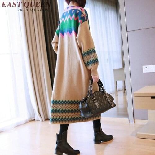 Long cardigan female hippie sweater Long Sleeve Knitted Jacket Cardigan women 2018 Women Winter Top Jumper Kimono KK1818 H