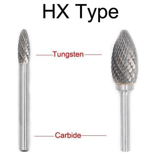 HX1232M06 4340 12mm HX1434M06 4341 14mm HX1636M06 4342 16mm Oval Torch Tungsten H Double Groove Cut Grinding Rotary Rasp File