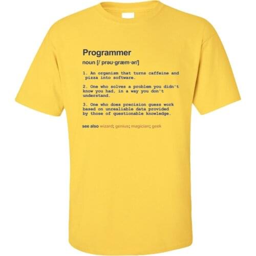 Slim Fit Programmer T Shirt for Men Brand New Father Day Crew Neck Pure Cotton Short Sleeve Geek T-shirts Leisure Tee Shirts