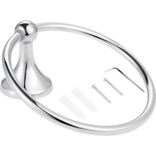 Towel Ring Round Hand Holder Wall Mount Rack Stainless Steel Polished Chrome Modern Minimalism Decor Bathroom Kitchen Home Hotel