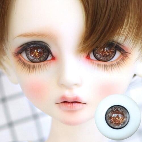 BJD Doll eyes suitable for 1-3 1-4 1-6 size dark cloud gold with textured glass eyes doll accessories