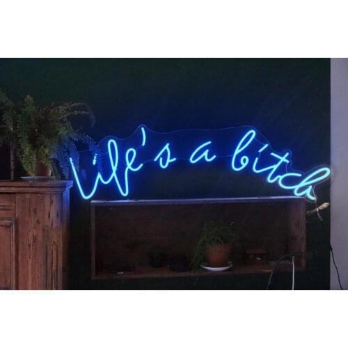 Lifes a Bitch LED Neon Art Sign Light Lamp Illuminate Shop Office Living Room Interior Design CustomLifes a Bitch LED Neon Art