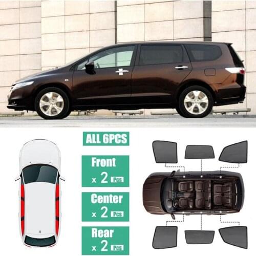 Side Windows Magnetic Sun Shade UV Protection Ray Blocking Mesh Visor Fit For Honda Odyssey 2011-2014