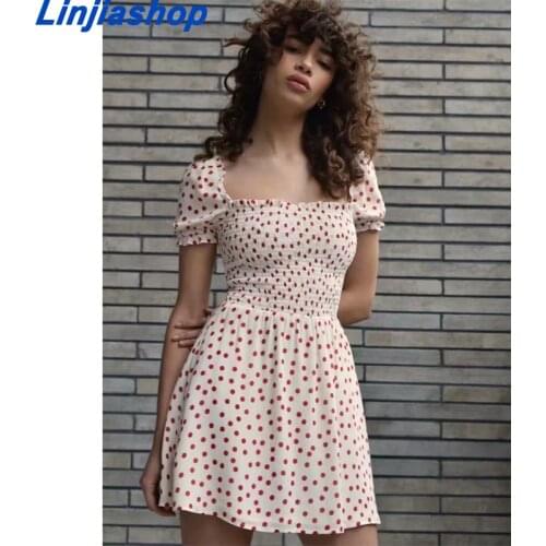 Sweet Dot Sexy Dress Women Romantic Backless Draped Bodycon Elastic Mini Dress Lady Summer Holiday Party