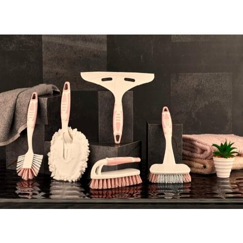 Multifunctional Cleaning Tool Set Vip Ahmet 5 Pcs Cleaning Brush Set High Quality Durable Ergonomic Brand Design Kitchen Bathroom Household Cleaning Brush and Accessory Practical Comfortable Easy Cleaning Tool VP-505