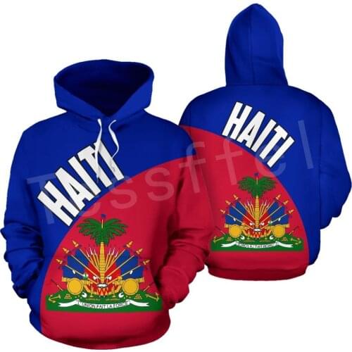 Tessffel Country Emblem Flag Caribbean Sea Haiti Island Retro Pullover Men/Women Tracksuit Jacket 3Dprint Streetwear Hoodies A39