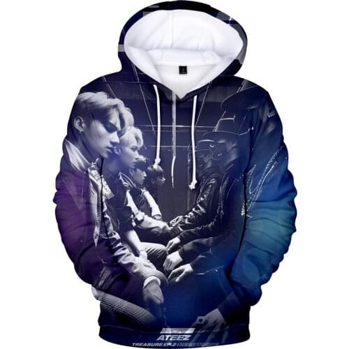 New Fashion Famous k-pop Idol Singers Team 3D ATEEZ hoodie Vogue Women Men Chic Sweatshirt Girls Boys Hip HOP Streetwear Cozy