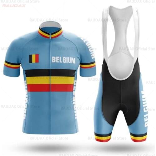 Belgium New 2021 Summer Mountain Bike Clothes Ropa Ciclismo Bicycle Wear Bike Uniform Cykle Cycling Jersey Men Set New Team Mtb