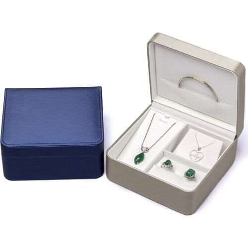 2020 New Arrival PU Brushed Sales Terminal Multifunctional Jewelry Ring Earring Box Bracelet Plastic Velvet Cloth Female