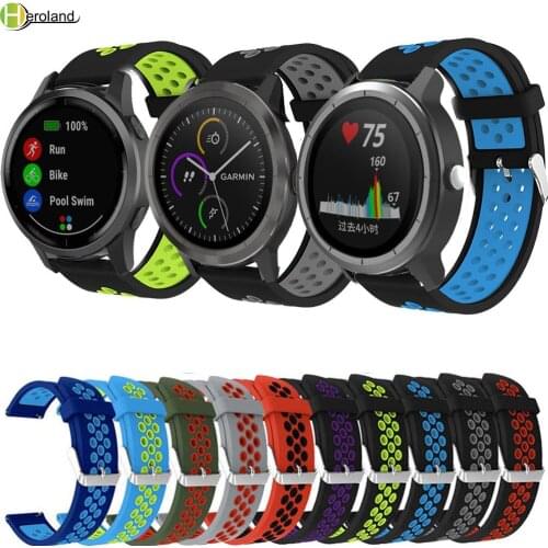 20mm 22mm silicone WatchBands for Garmin Vivoactive 3 / 4 / Forerunner 645 245 245mm Amazfit pace Sport Watchstrap bracelet band