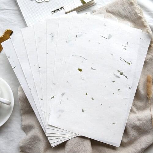 10Sheet/Bag Plant Handmade Rice Paper Wrapping Papers Retro Print Tissue Paper DIY Bookmark Floral Decor Gift Packaging Material