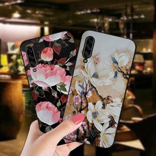 Luxury 3D Relief Flower Case For Samsung Galaxy A51 A52 A60 M40S A70 A71 A80 Bumper Matte Back Cover For Samsung A90 A91 A81