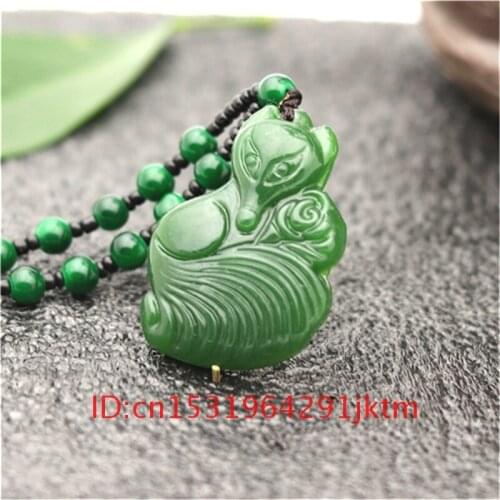 Rose Gifts squirrel Men Pendant Amulet for Jadeite Fashion Carved Women Hand Natural Chinese Necklace Charm Jade Jewelry Green