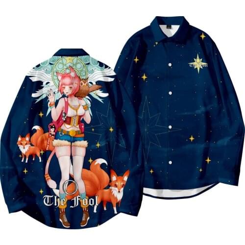 Fashion Hip Hop Loose Shirt Spring Autumn Men Print Long Sleeve Tops Hawaiian Shirts Clothing