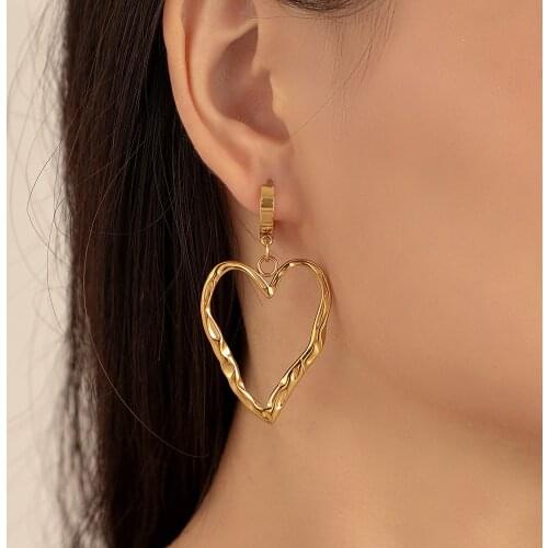 2021 Stainless Steel Earrings Exaggerating Love Earrings Korean Temperament Ins New Trend Exquisite Women Jewelry Earrring