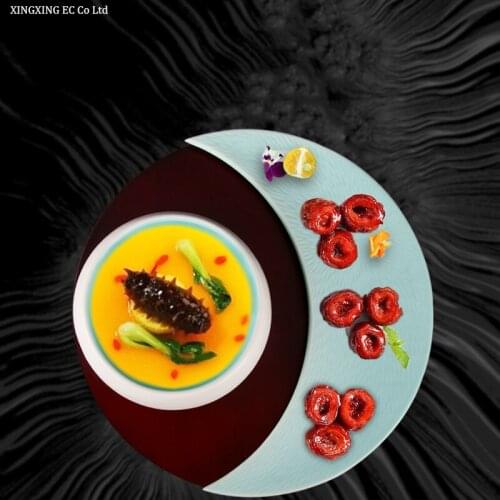 Retro Tableware Ceramic Cold Dish Combination Bowl Japanese Restaurant Specialties Creative Tableware Special-Shaped Sushi Plate